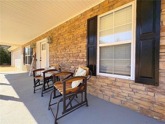 view of patio with a porch