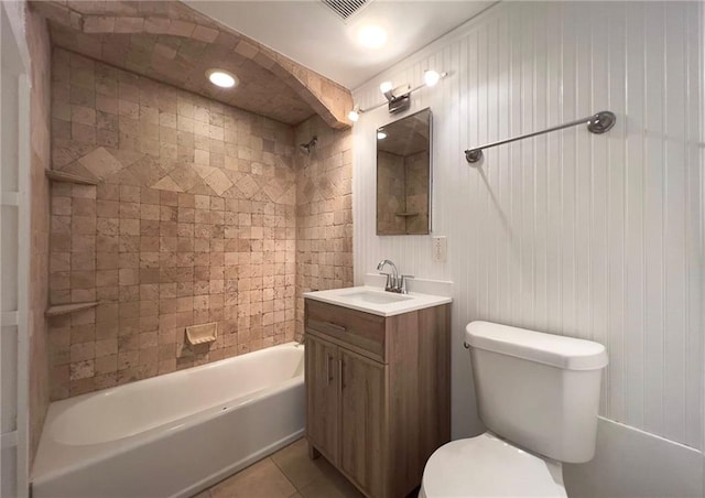2285 Peachtree Rd NE Unit 1202, Atlanta, GA 30309 - bathroom with vanity, tile patterned floors, and shower / washtub combination