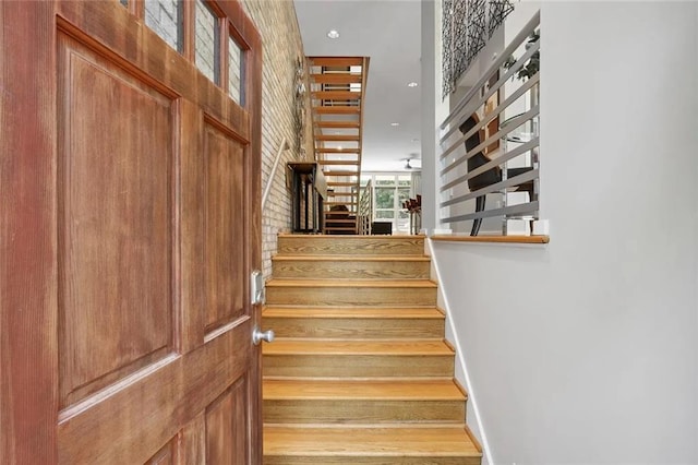 1323 Peachtree Vw NE, Atlanta, GA 30319 - stairs featuring recessed lighting