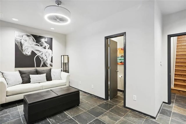 1323 Peachtree Vw NE, Atlanta, GA 30319 - living area with stairs and baseboards