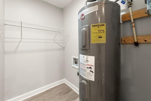 utility room featuring water heater