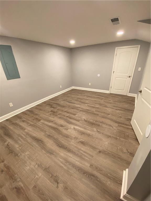 2319 Beecher Rd SW, Atlanta, GA 30311 - finished below grade area featuring electric panel, wood finished floors, baseboards, and recessed lighting