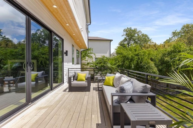 balcony featuring an outdoor living space