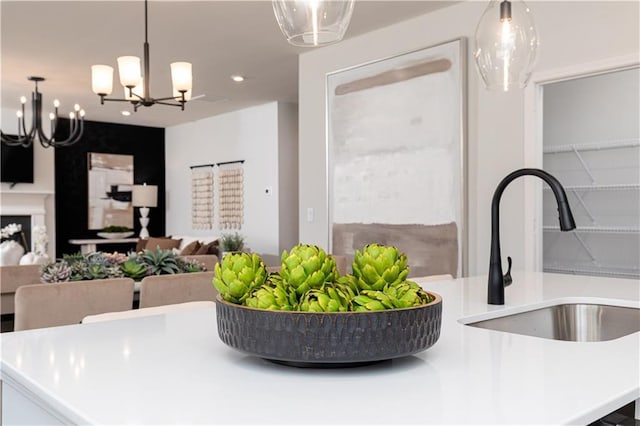 608 Belshire Dr, Acworth, GA 30102 - dining area view of a chandelier and recessed lighting