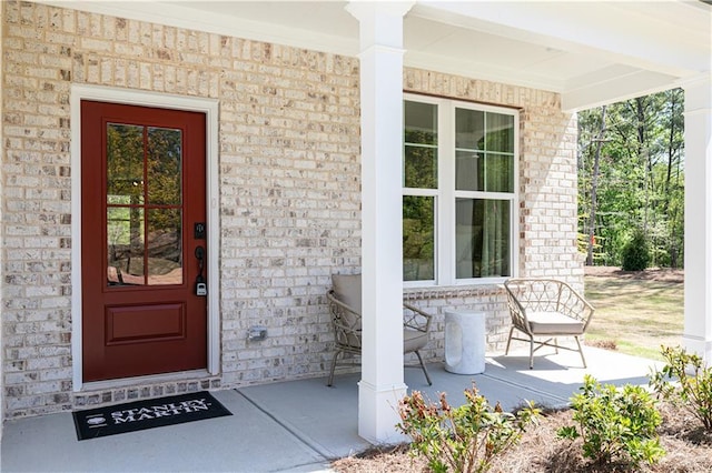 608 Belshire Dr, Acworth, GA 30102 - property entrance featuring covered porch and brick siding