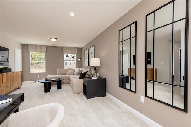 608 Belshire Dr, Acworth, GA 30102 - carpeted living room with baseboards