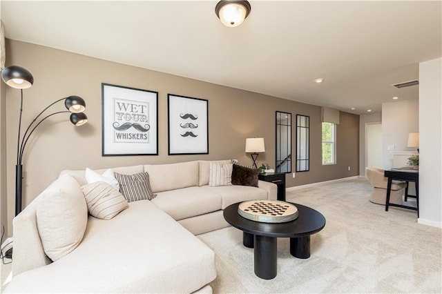 608 Belshire Dr, Acworth, GA 30102 - living room with light colored carpet and baseboards