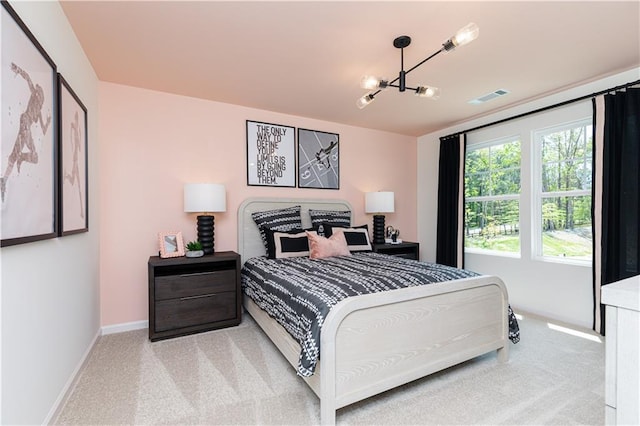 608 Belshire Dr, Acworth, GA 30102 - bedroom featuring carpet and a chandelier