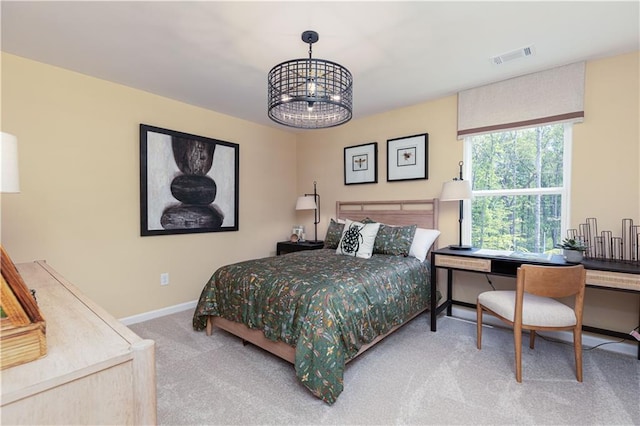 608 Belshire Dr, Acworth, GA 30102 - bedroom with carpet floors, a chandelier, and an office area