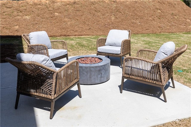 608 Belshire Dr, Acworth, GA 30102 - view of patio with a fire pit