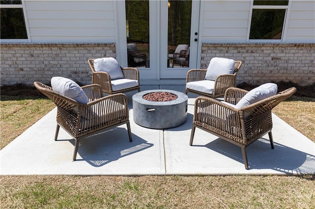 608 Belshire Dr, Acworth, GA 30102 - view of patio / terrace with a fire pit