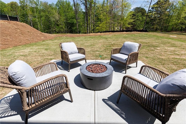 608 Belshire Dr, Acworth, GA 30102 - view of patio featuring an outdoor fire pit