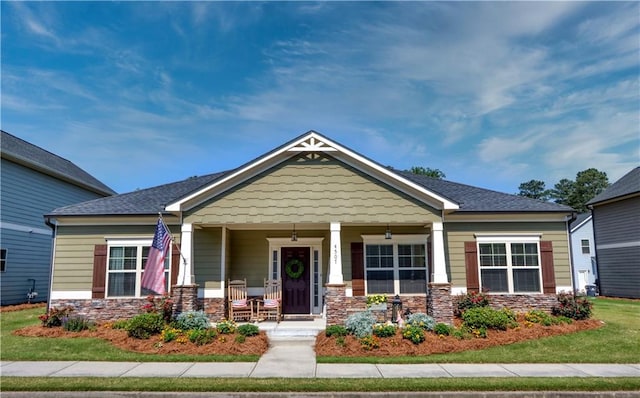 craftsman inspired home with covered porch