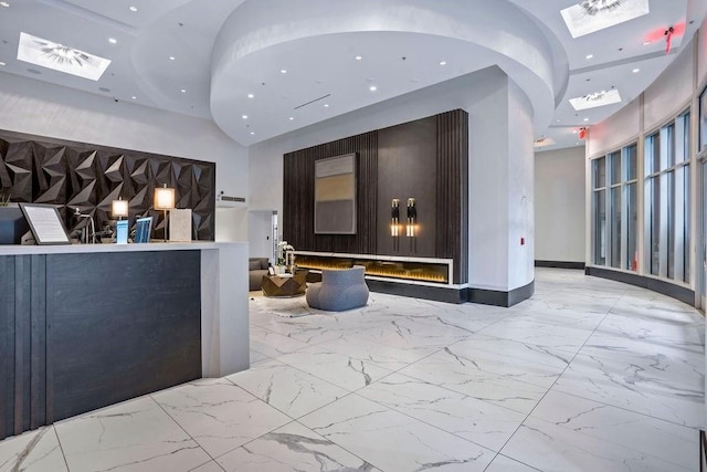 reception area with a skylight