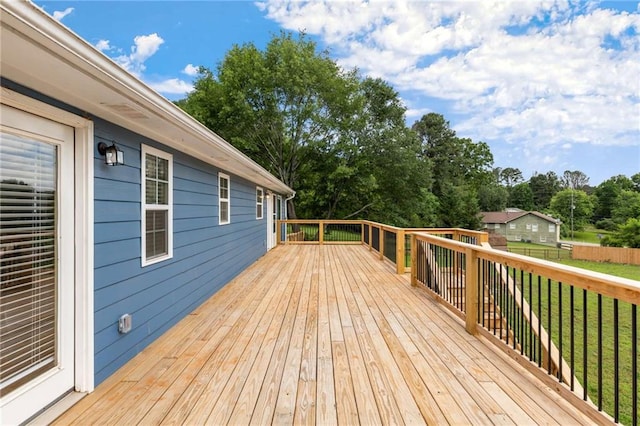 319 Hill Crest Cir, Woodstock, GA 30188 - wooden deck with view of scattered trees