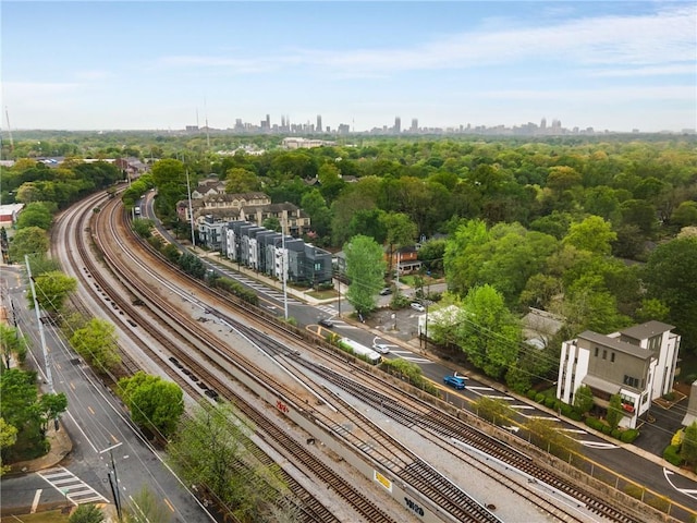 aerial view featuring a city view
