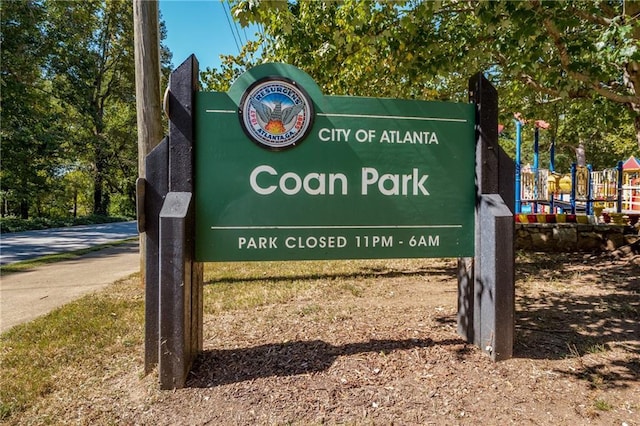 view of community sign