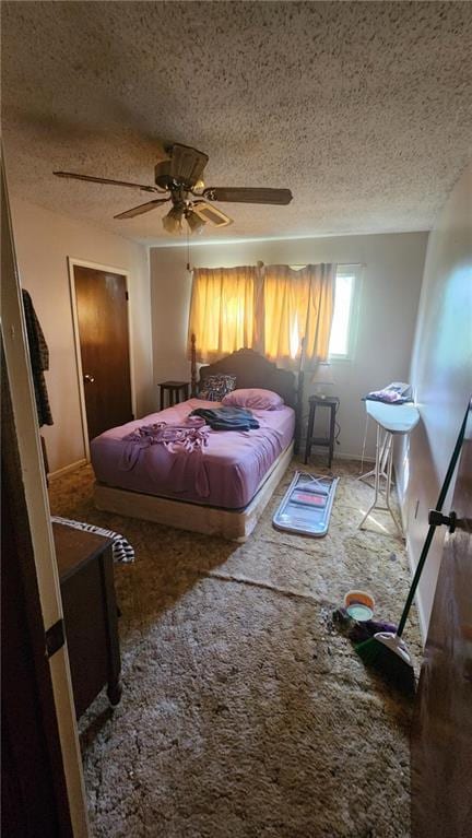 402 Emmett St, Riverdale, GA 30165 - bedroom with a textured ceiling and a ceiling fan