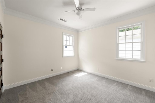 178 Mayson Ave NE, Atlanta, GA 30307 - carpeted empty room with ornamental molding, ceiling fan, and baseboards