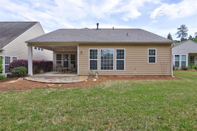 802 Dusky Sap Ct, Griffin, GA 30223 - back of house with a patio, a lawn, and a ceiling fan