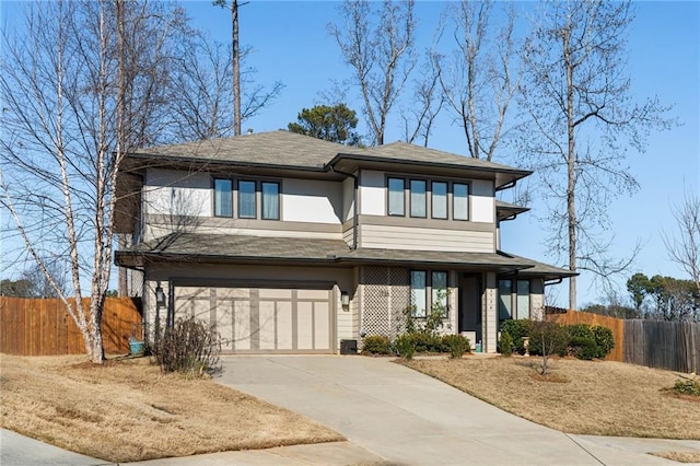 view of front of property featuring a garage