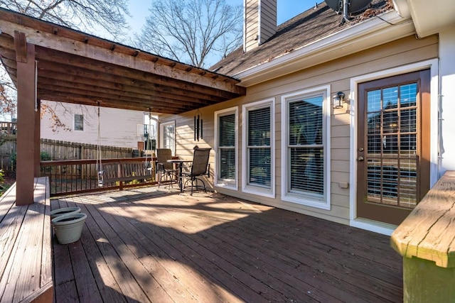 wooden deck with fence