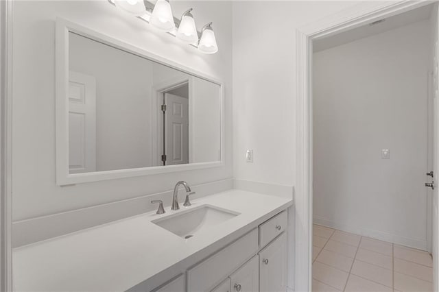 bathroom featuring vanity and tile patterned floors