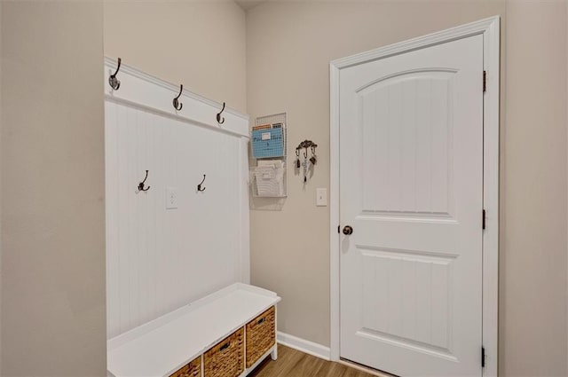 mudroom featuring light hardwood / wood-style floors