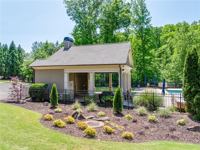 5925 Boulder Bluff Dr, Cumming, GA 30040 - pool featuring fence and a patio area