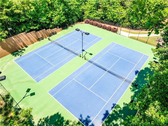 5925 Boulder Bluff Dr, Cumming, GA 30040 - view of tennis court featuring fence