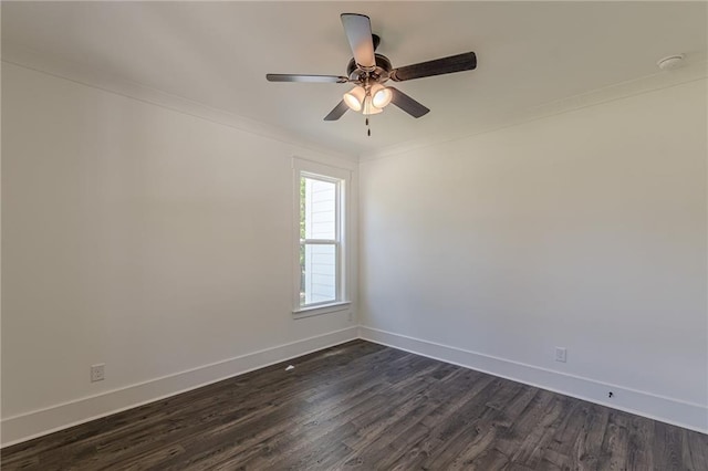 4075 O Henry Ct, Mcdonough, GA 30252 - unfurnished room featuring dark wood-type flooring, baseboards, a ceiling fan, and crown molding
