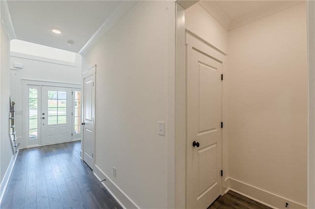 4075 O Henry Ct, Mcdonough, GA 30252 - corridor featuring dark wood-style floors, baseboards, and recessed lighting