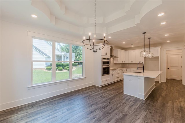 4075 O Henry Ct, Mcdonough, GA 30252 - kitchen featuring a sink, a chandelier, plenty of natural light, and recessed lighting