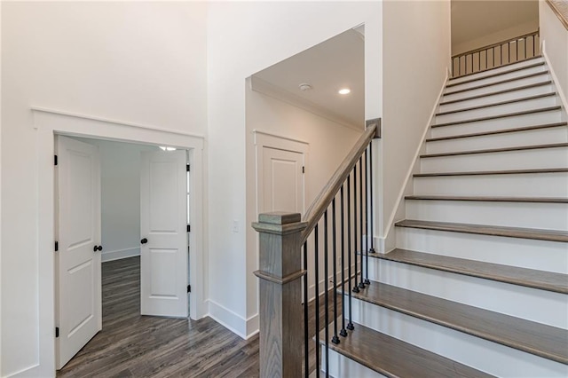 4075 O Henry Ct, Mcdonough, GA 30252 - stairs featuring wood finished floors, baseboards, and recessed lighting