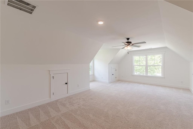 4075 O Henry Ct, Mcdonough, GA 30252 - additional living space with vaulted ceiling, ceiling fan, light carpet, baseboards, and recessed lighting