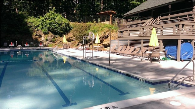 view of pool with a patio