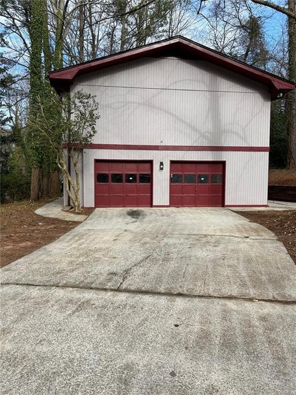 garage with driveway