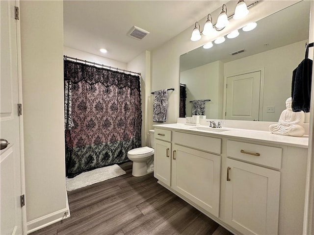 544 Magnolia Cir, Palmetto, GA 30268 - bathroom with vanity, wood finished floors, and curtained shower