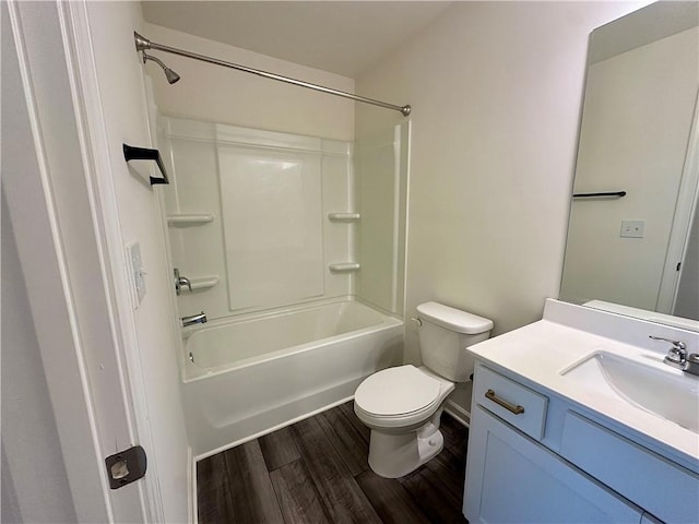 544 Magnolia Cir, Palmetto, GA 30268 - bathroom featuring wood finished floors, vanity, and shower / washtub combination