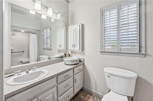 2012 Arbor Springs Way, Buford, GA 30519 - full bathroom featuring double vanity and a shower with shower curtain