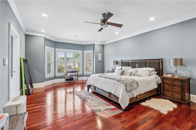 2012 Arbor Springs Way, Buford, GA 30519 - bedroom featuring recessed lighting, wood finished floors, ceiling fan, and ornamental molding