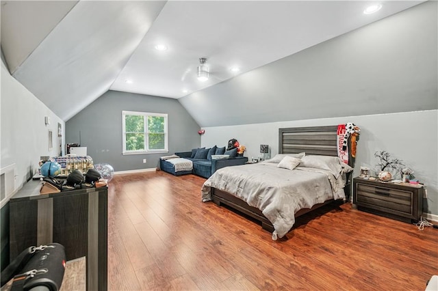 2012 Arbor Springs Way, Buford, GA 30519 - bedroom with vaulted ceiling, hardwood / wood-style flooring, and recessed lighting