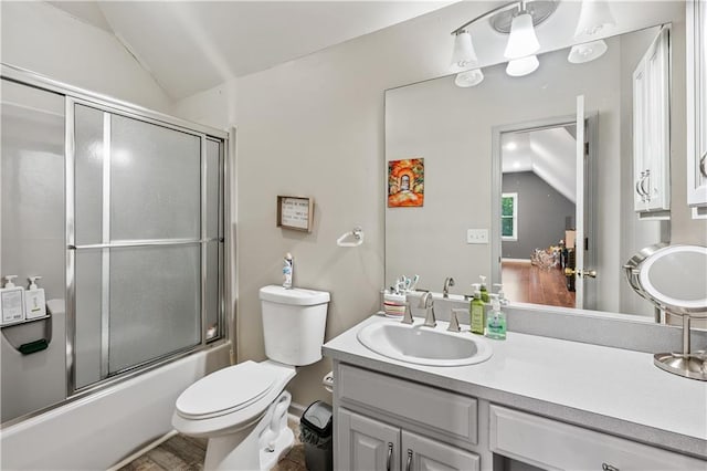 2012 Arbor Springs Way, Buford, GA 30519 - full bath with lofted ceiling, vanity, and bath / shower combo with glass door