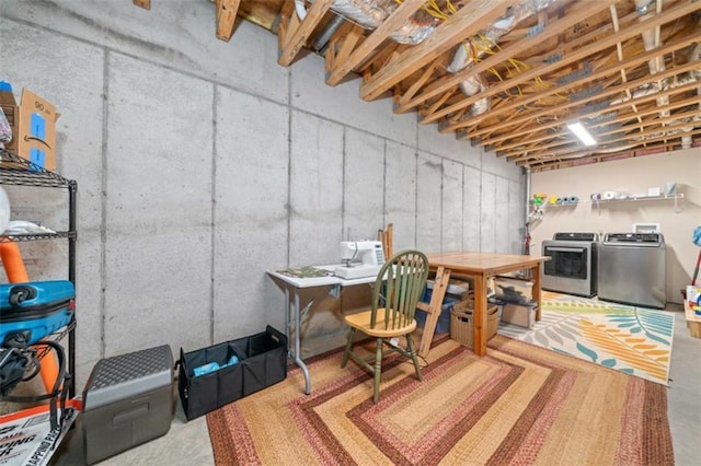 100 Julep Cir, Ellijay, GA 30540 - unfinished below grade area with independent washer and dryer