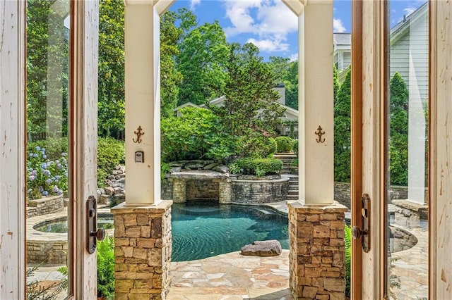 doorway to outside with french doors