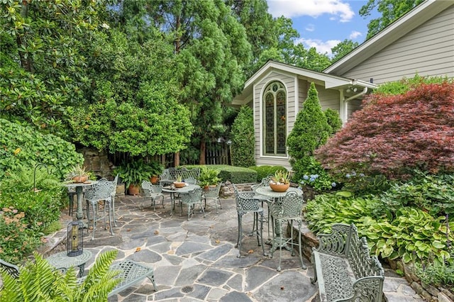 view of patio featuring outdoor dining space
