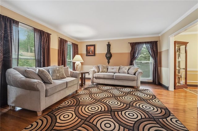 2030 Spring End Ct, Lawrenceville, GA 30044 - living area featuring light wood finished floors, crown molding, and a wainscoted wall