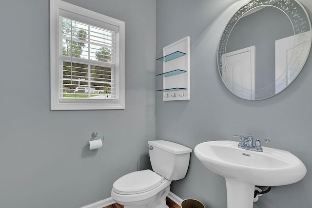 5581 River Valley Way, Flowery Branch, GA 30542 - bathroom with toilet, baseboards, and a sink