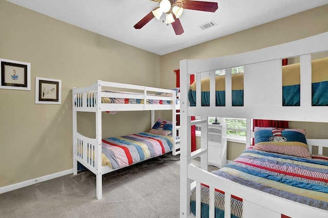 5581 River Valley Way, Flowery Branch, GA 30542 - carpeted bedroom with baseboards and ceiling fan