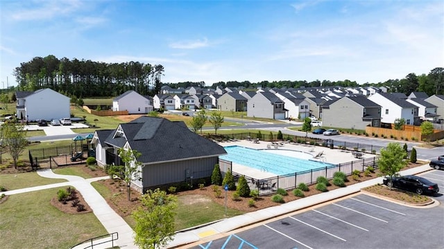 drone / aerial view featuring a residential view